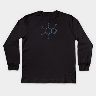 Caffeine Molecule - Minimal Design Kids Long Sleeve T-Shirt